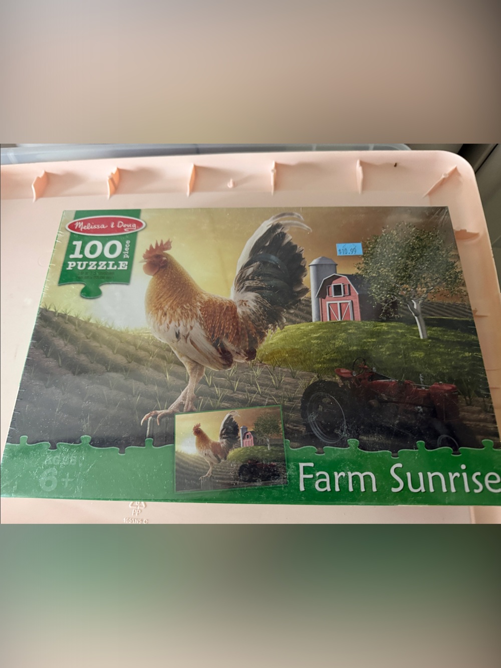 Melissa & Doug Rooster Puzzle with Red Barn and Green Hill